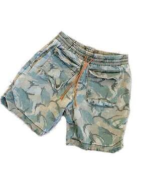 London Vintage Distressed Camo Cargo Shorts with Front pockets 32 Approx M
